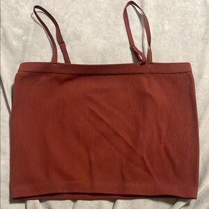 Rust Ribbed Women's Top